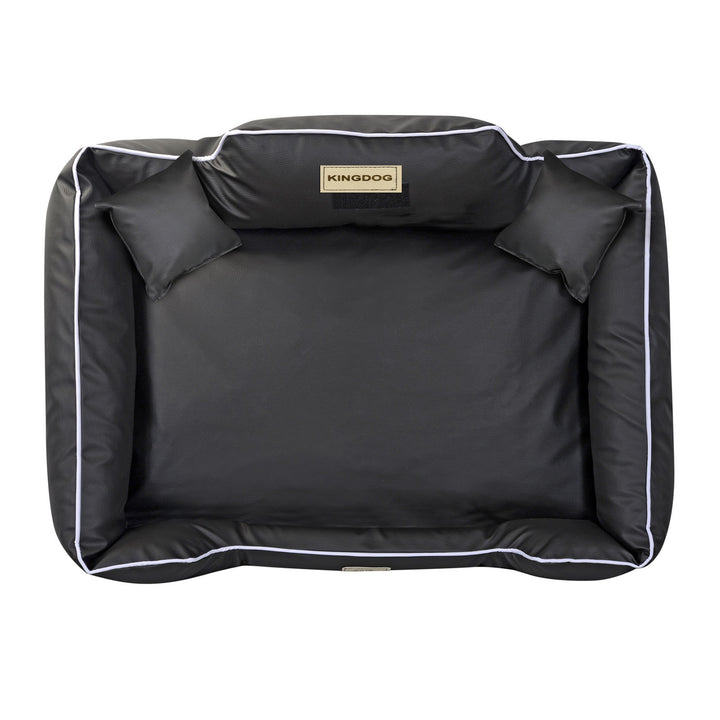Hondenbed KINGDOG box 115x95 cm zwart eco-leer