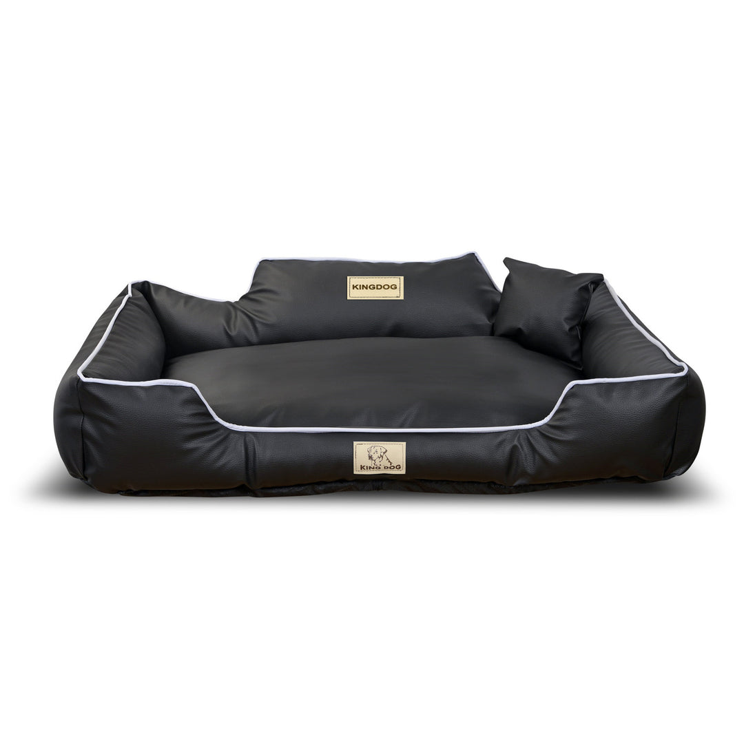 Hondenbed KINGDOG box 115x95 cm zwart eco-leer