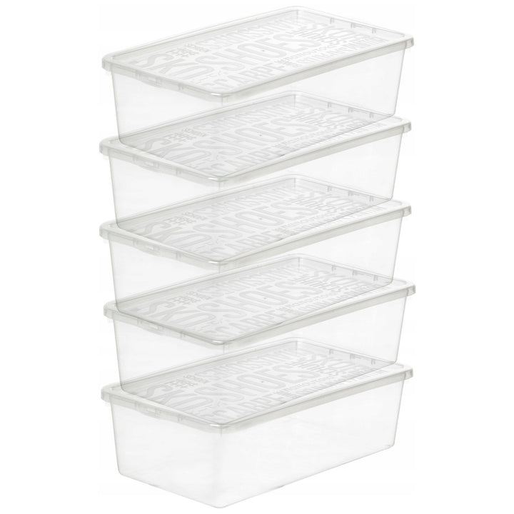 5x Damesschoenendoos, transparant, Plast Team Basic