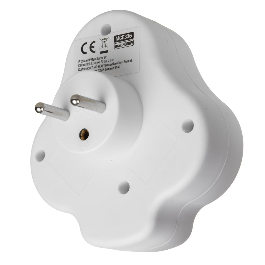 Maclean-stopcontact, stekkerdoos met 2 stopcontacten en USB A/C 2,4 A, type E, 2x16 A, MCE336 E