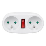 Maclean MCE337 Stopcontact Splitter met 2 stopcontacten en aan/uit schakelaar type E 2x16A