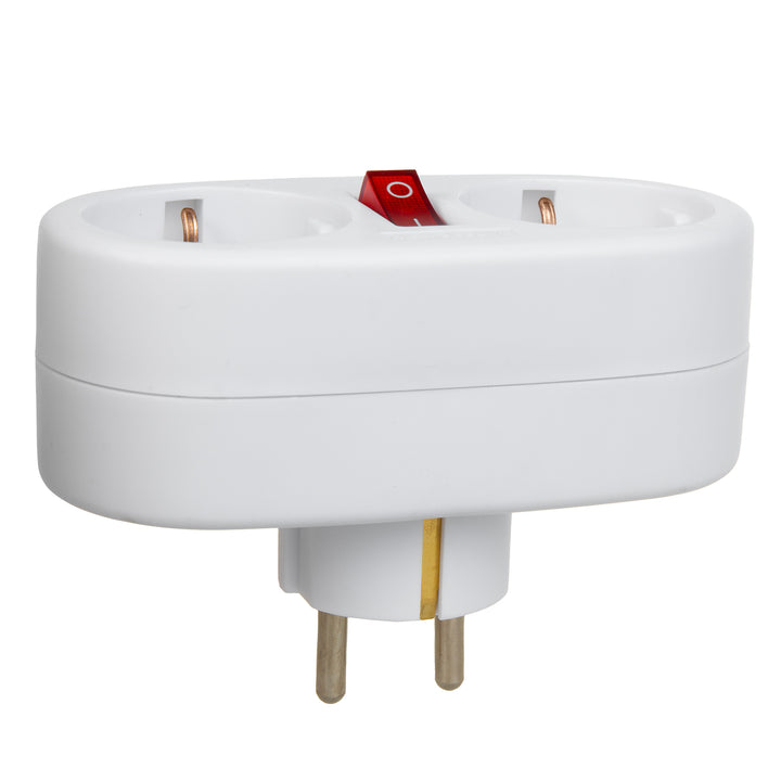 Maclean MCE338 Stopcontact Splitter met 2 stopcontacten en aardlekschakelaar Type F 2x16A