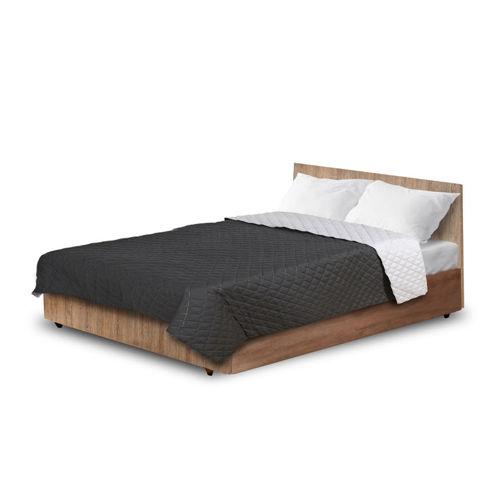 Medicline sprei, omkeerbaar, gewatteerd, grijs/zwart, 200x220 cm