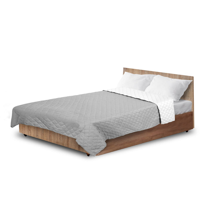 Medicline sprei, omkeerbaar, doorgestikt, grijs en wit, 200x220 cm