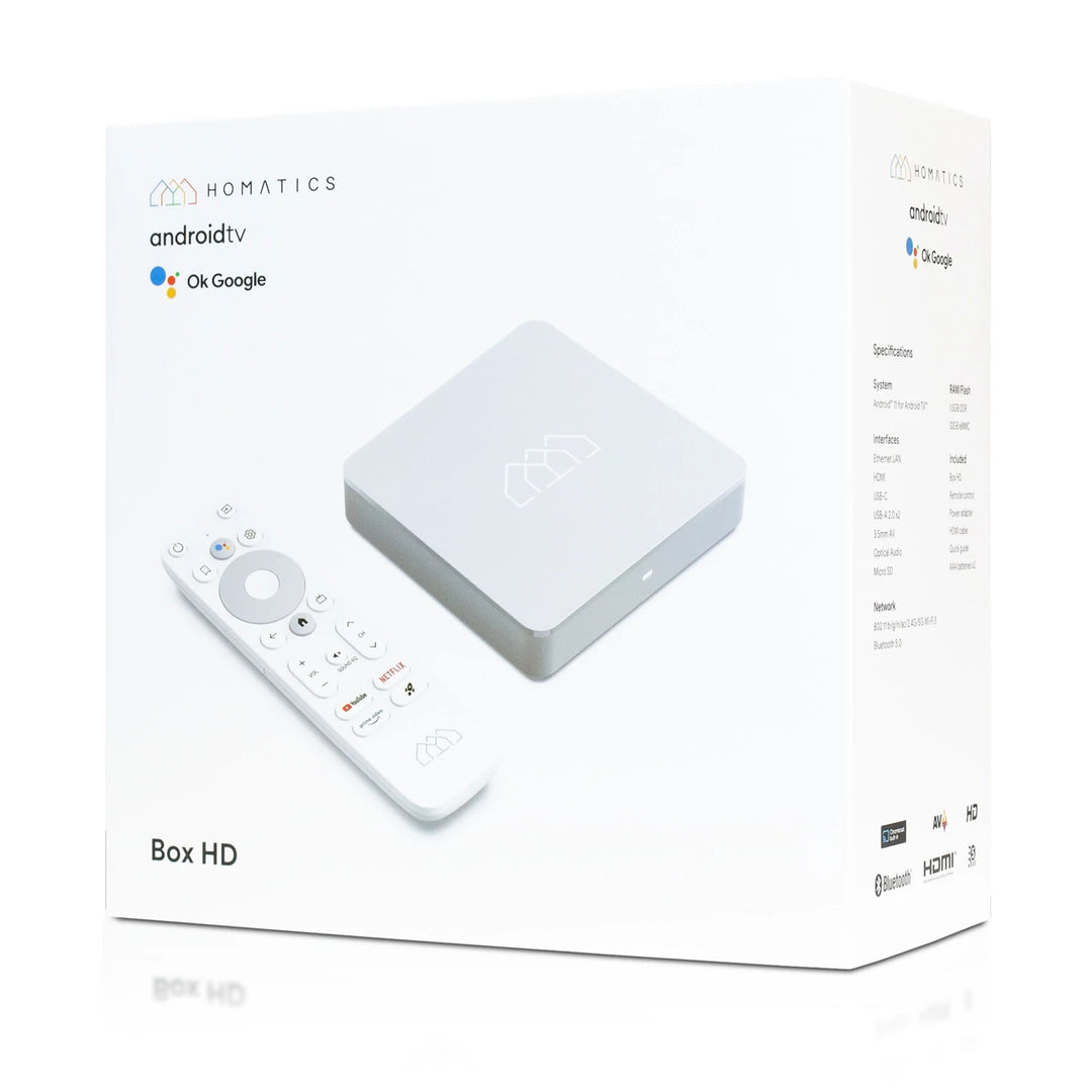 Multimedialny Homatics, Android TV 11, 32 GB, 1,5 GB RAM, Box HD