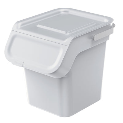 Prosperplast Keden - Afvalemmer / Prullenbak met actief koolfilter - 20L - as wit