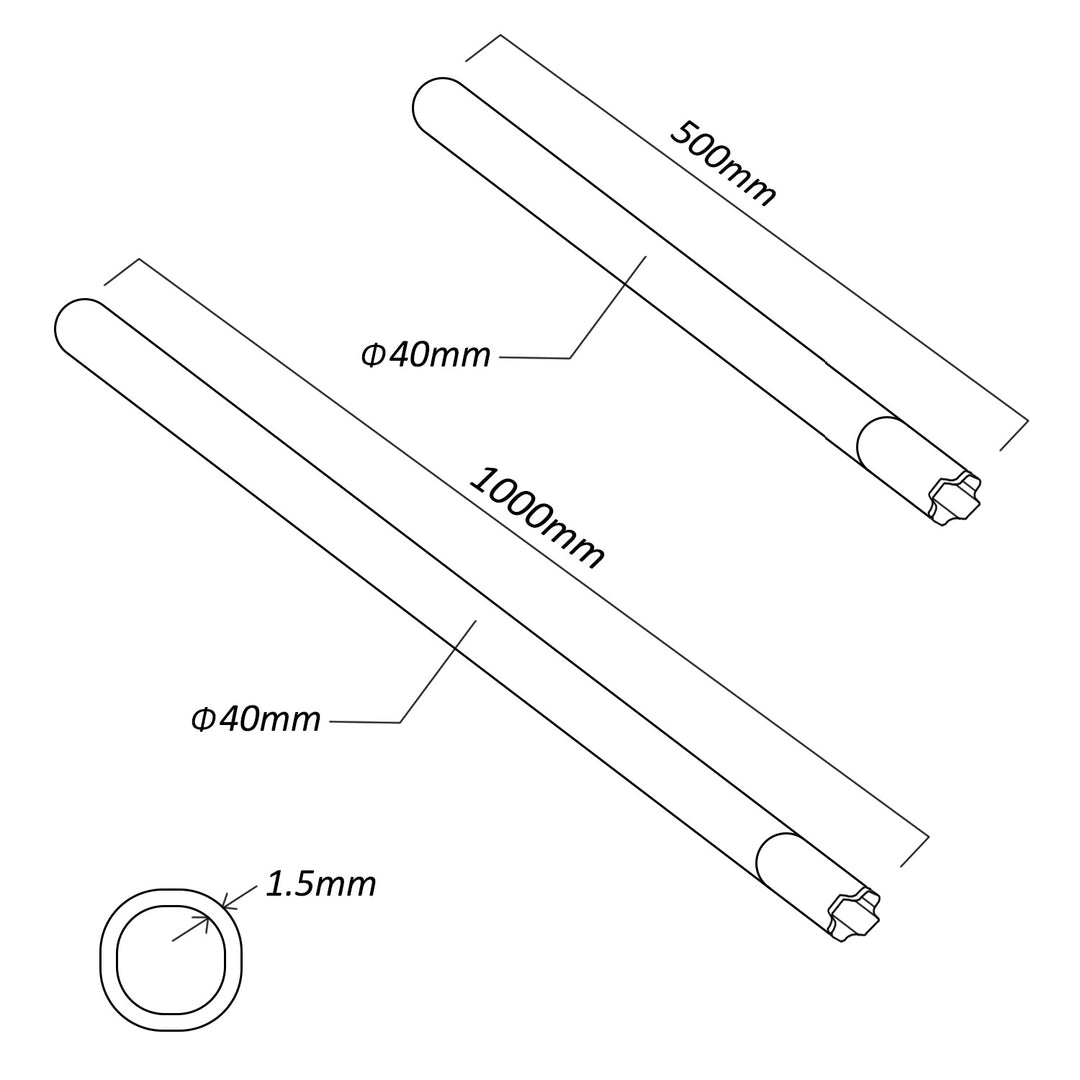 MCTV-931+MCTV-932 Verzinkt stalen antennemastenset met mogelijkheid tot verlenging Buisdiameter 40mm, buisdikte 1,5mm (lengte: 150cm (50 cm + 100cm))