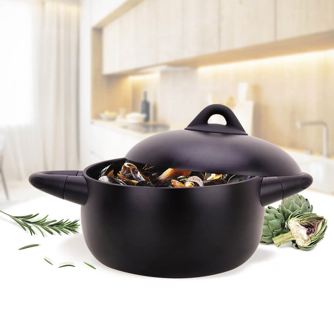 Maestro MR-4017-18 - Kookpot met deksel 2.2L (18 cm)  - Gegoten aluminium - Antiaanbaklaag - Zwart