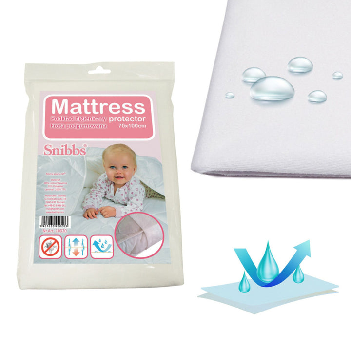 Snibbs - Bed Onderleggers Pads / beschermer - waterdichte - 70x100 cm - Wit