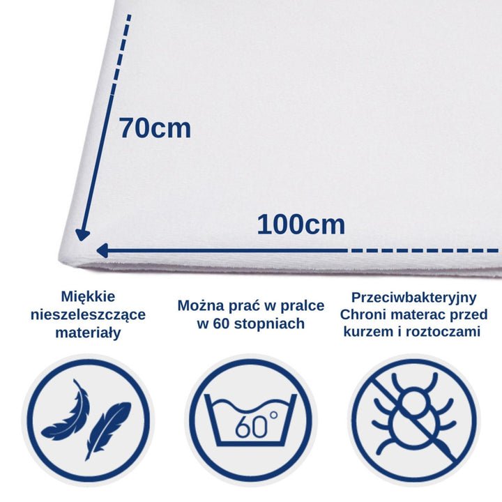 Snibbs - Bed Onderleggers Pads / beschermer - waterdichte - 70x100 cm - Wit
