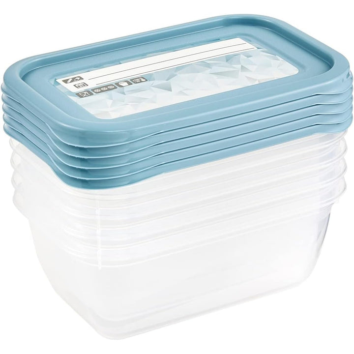 Keeeper - Vershoudbakjes set van 5 stuks - 500 ml - Mia Magic Ice - Blauw / transparant