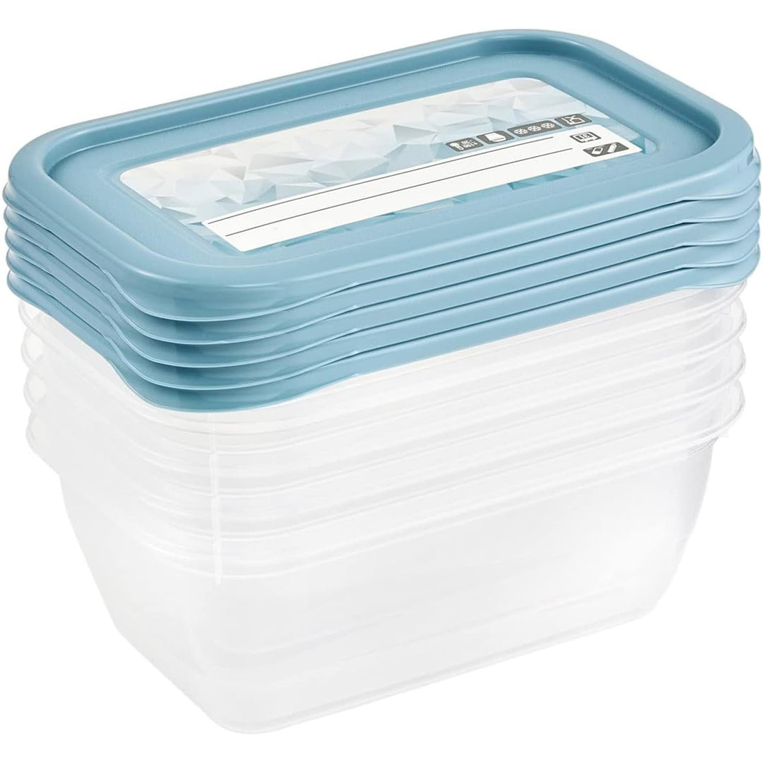 Keeeper - Vershoudbakjes set van 5 stuks - 500 ml - Mia Magic Ice - Blauw / transparant