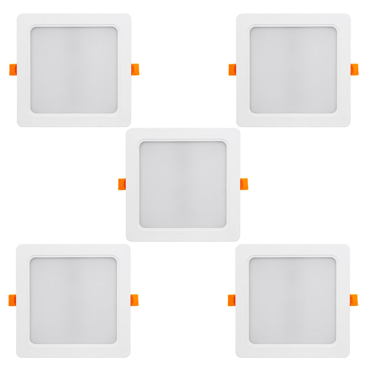 5x Maclean LED plafondpaneel, SLIM inbouw, 18W, Neutraal Wit 4000K, 170*170*26mm, 1900lm, MCE374 S